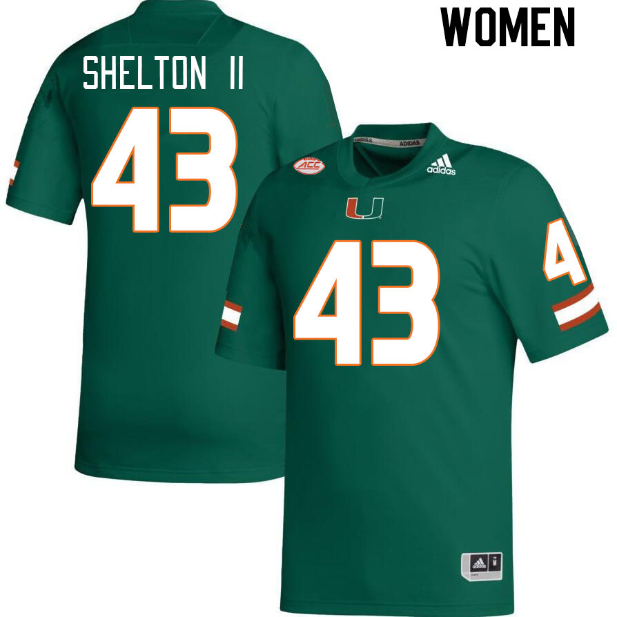 Women #43 Rocky Shelton II Miami Hurricanes College Football Jerseys Stitched Sale-Green